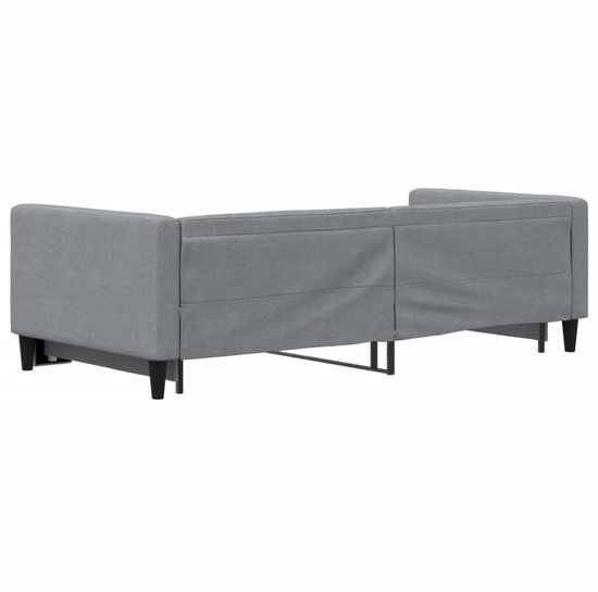 vidaXL - Slaapbank - met - onderschuifbed - 100x190 - cm - stof - lichtgrijs