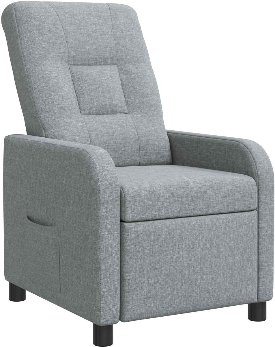 vidaXL Recliner - Lichtgrijs - Stof