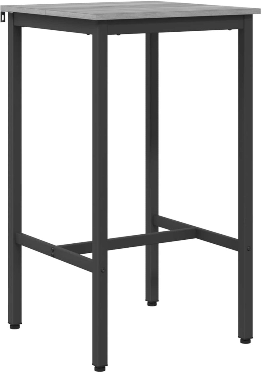 vidaXL Bartafel - 52 - x - 52 - x - 110 - cm - Bewerkt - hout - Grijs - Sonoma - Rechthoekig