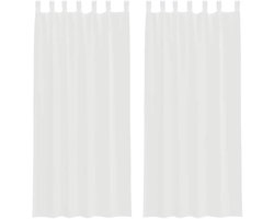 vidaXL - Gordijnen - met - lussen - 2 - st - 140x245 - cm - wit