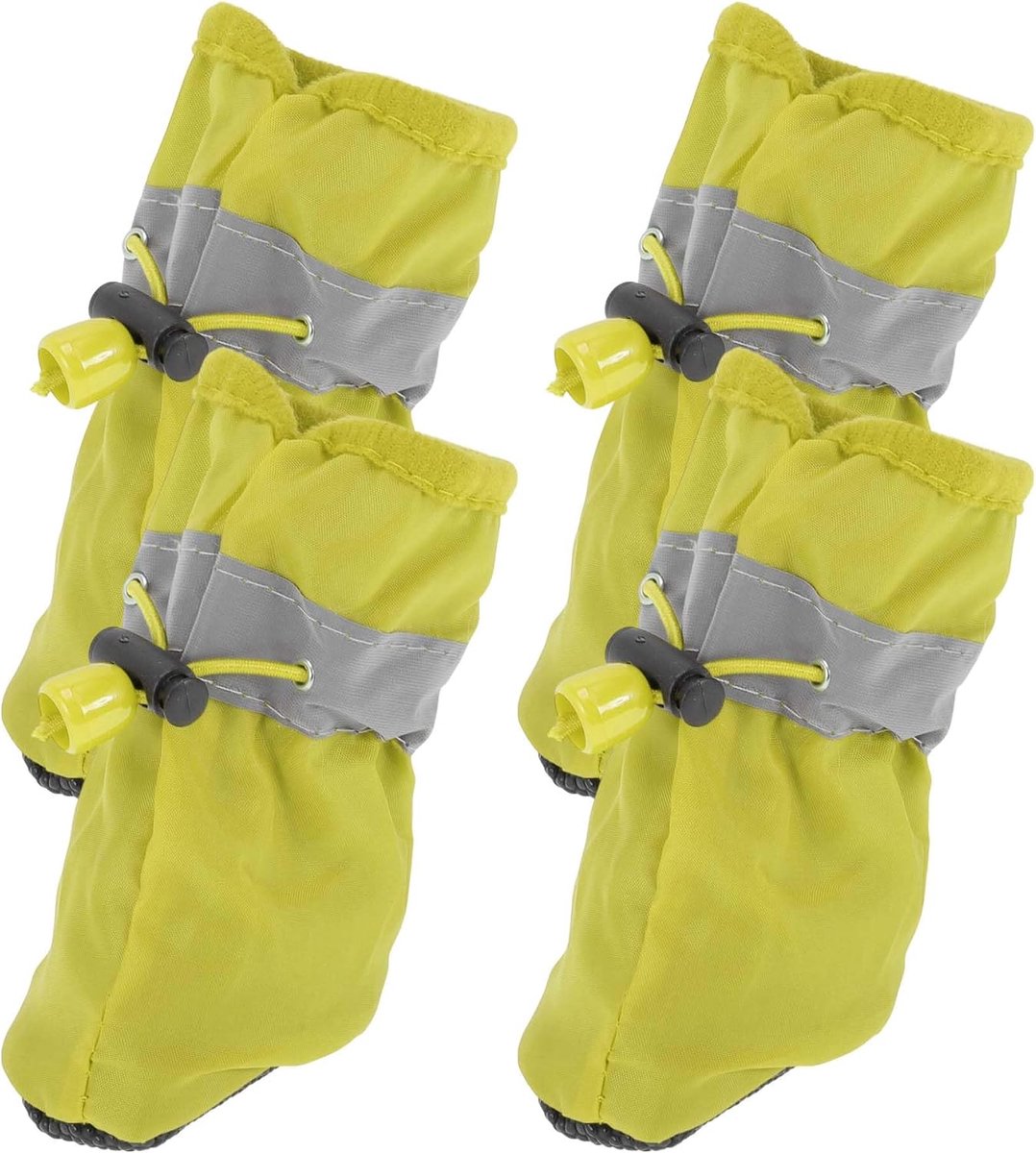 4 stuks pootbeschermers voor honden, pootbescherming, hondenschade, waterdichte sokken, hondenschoenen met verstelbare riem, voor binnen en buiten, maat 5, geel