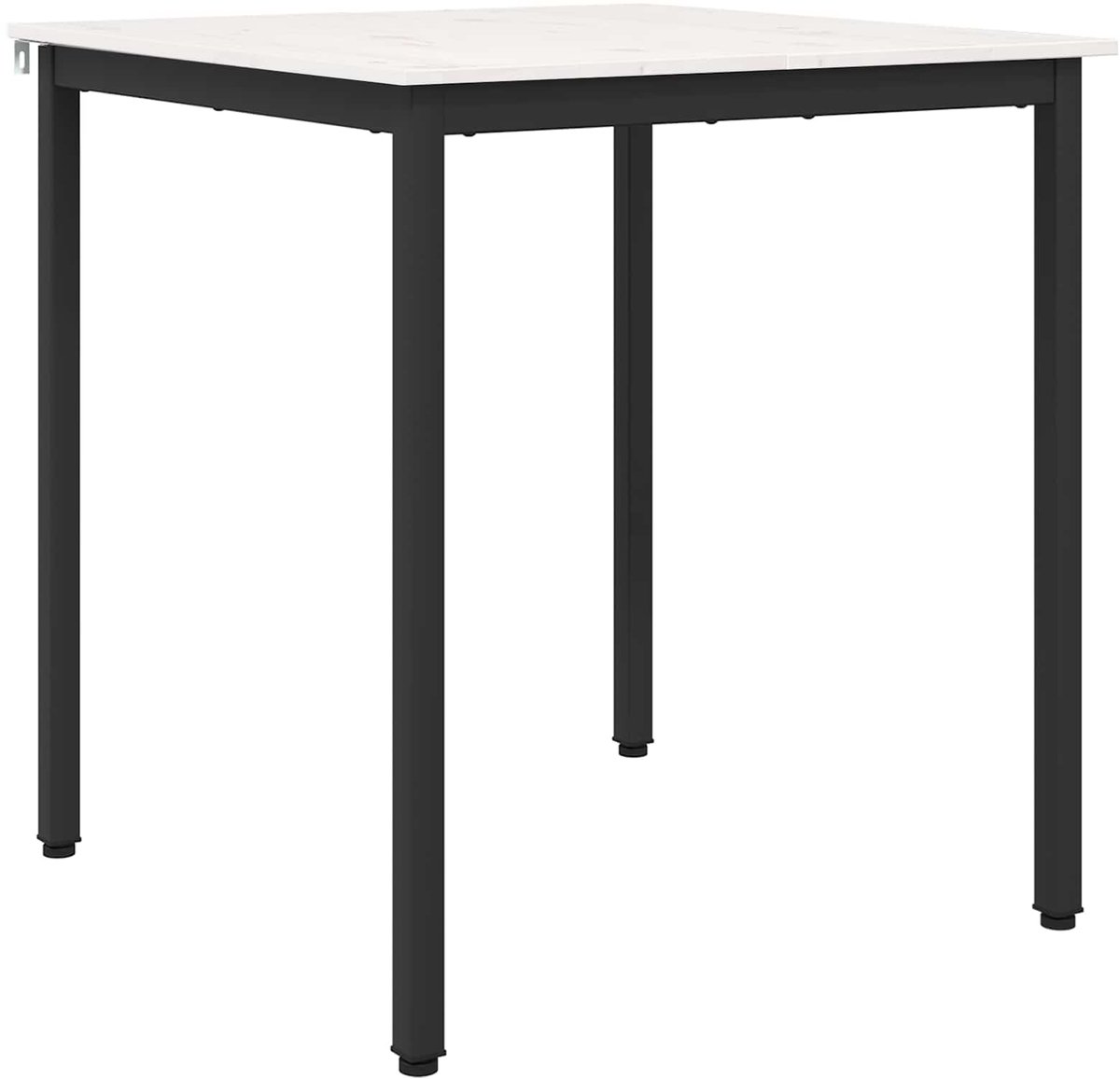 vidaXL Eettafel - 70 - x - 70 - x - 75 - cm - Massief - grenenhout - Wit - Vierkant
