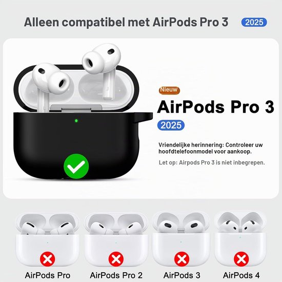 voor AirPods Pro 3 Generatie Hoesje, AirPods Pro 3 Case — afbeelding 2
