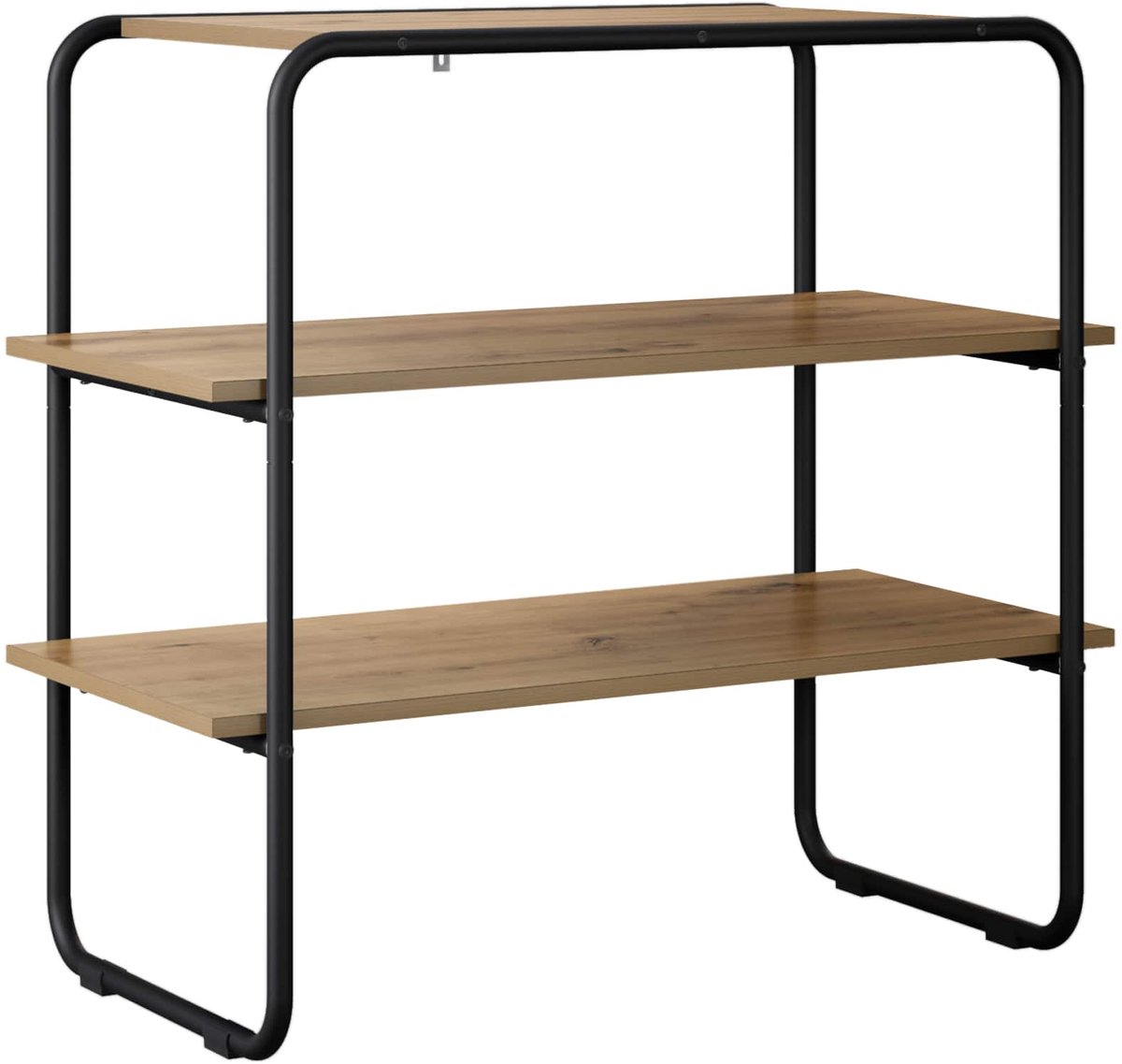 vidaXL Consoletafel - Artisanaal - eiken - 80 - x - 41 - x - 75 - cm - Bewerkt - hout Artisanaal eiken