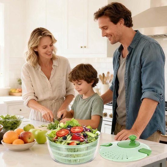 Salade Centrifuge met Deksel - Effectief Drogen van Groenten — afbeelding 2