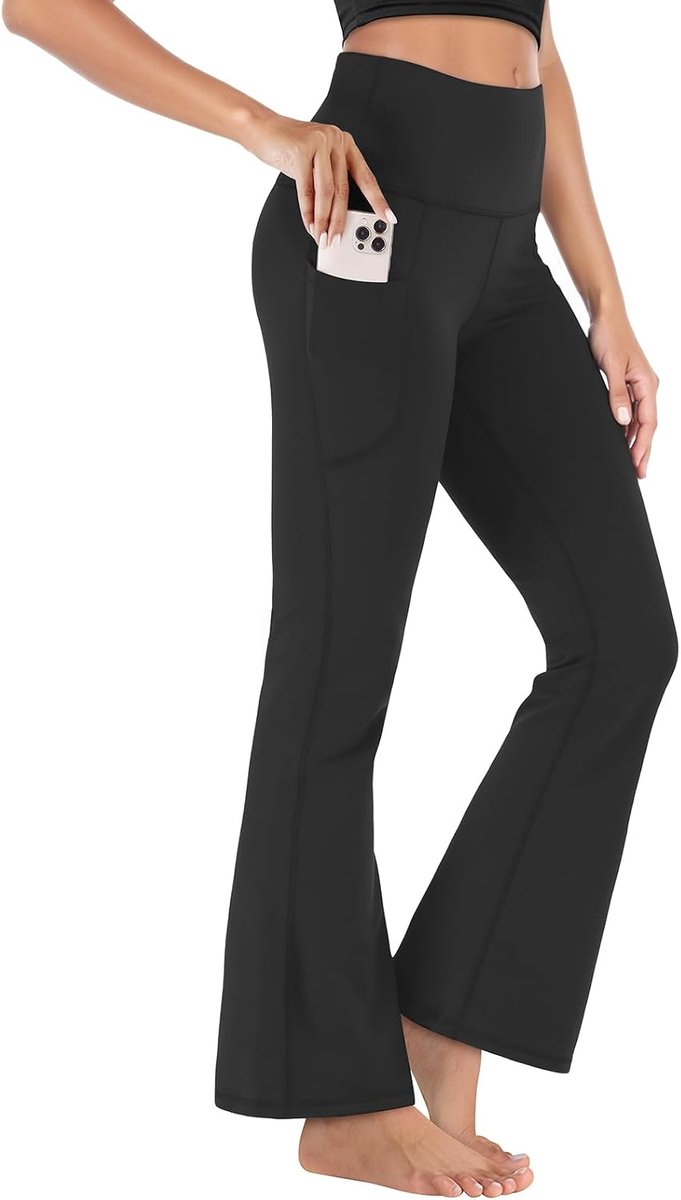 broek voor dames, push-uplegging, yoga, hoge taille, elastische broek, brede pijpen, sport, casual, yoga, pilates, dans, fitness