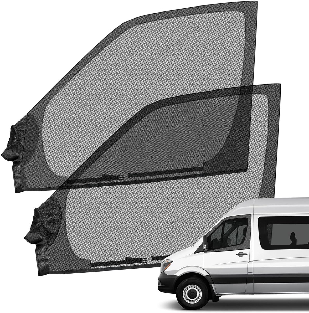 Universele Magnetische Insectenbescherming voor Auto's - Elastisch Raamnet met Opbergtas voor Camper, Caravan en Bestelwagens