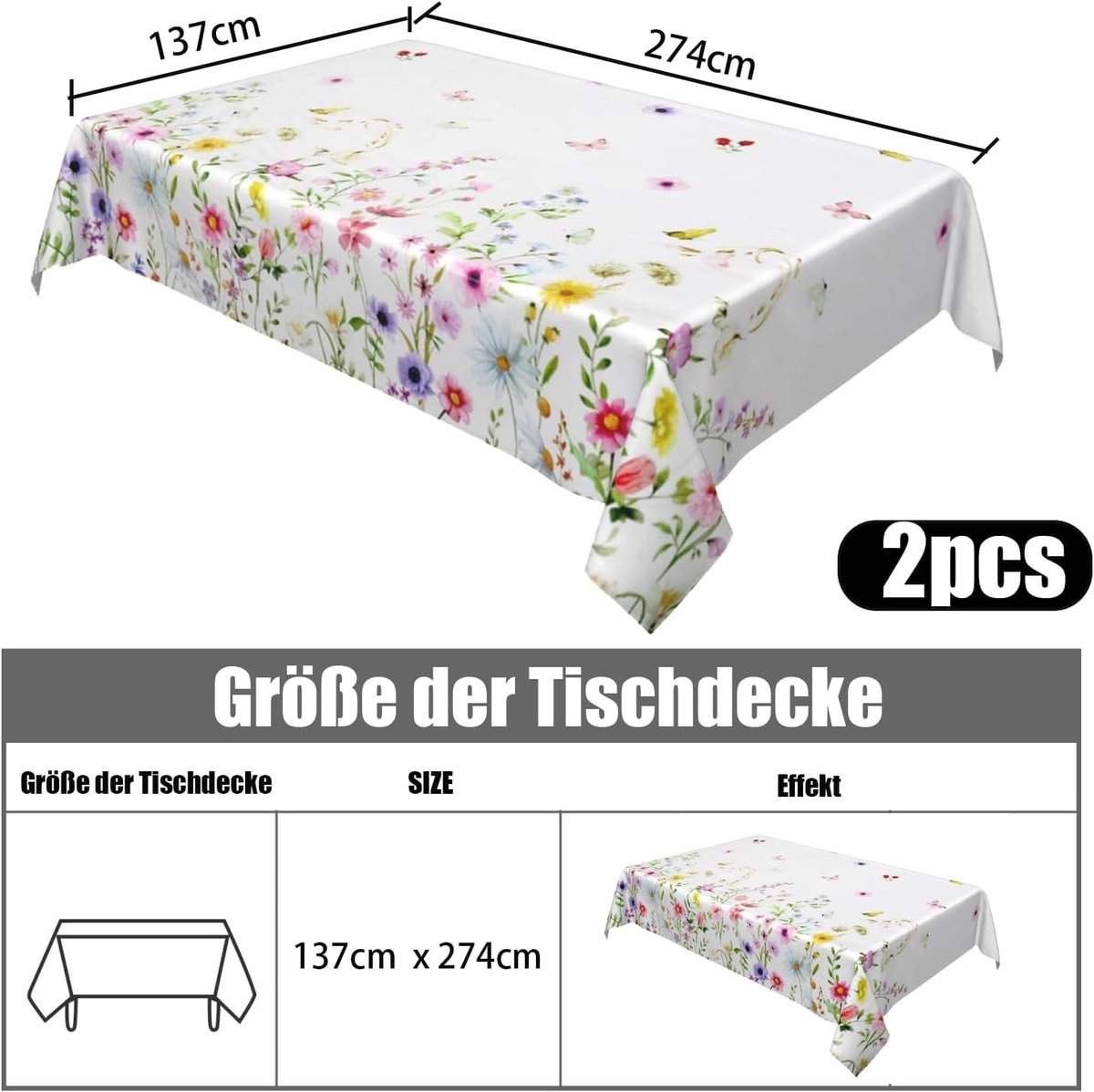 2 stuks tafelkleed, feesttafelkleed 4