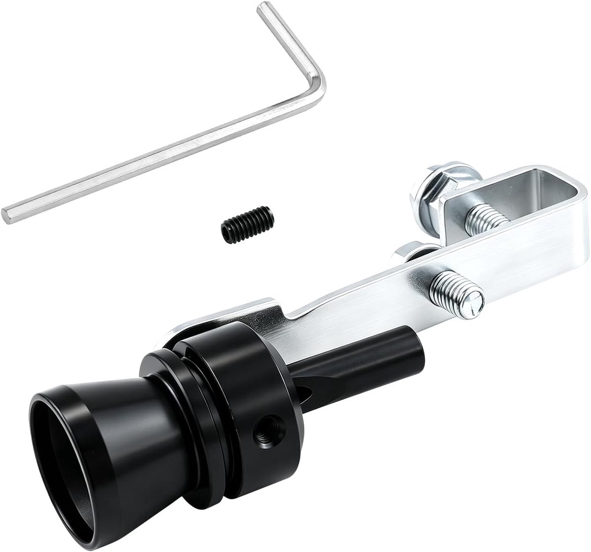 Premium Sound Booster voor Fake V8 Turbolader pijp in auto en motorfiets, universele Turbo Whistle Tuning uitlaatpijpen (zwart, M)