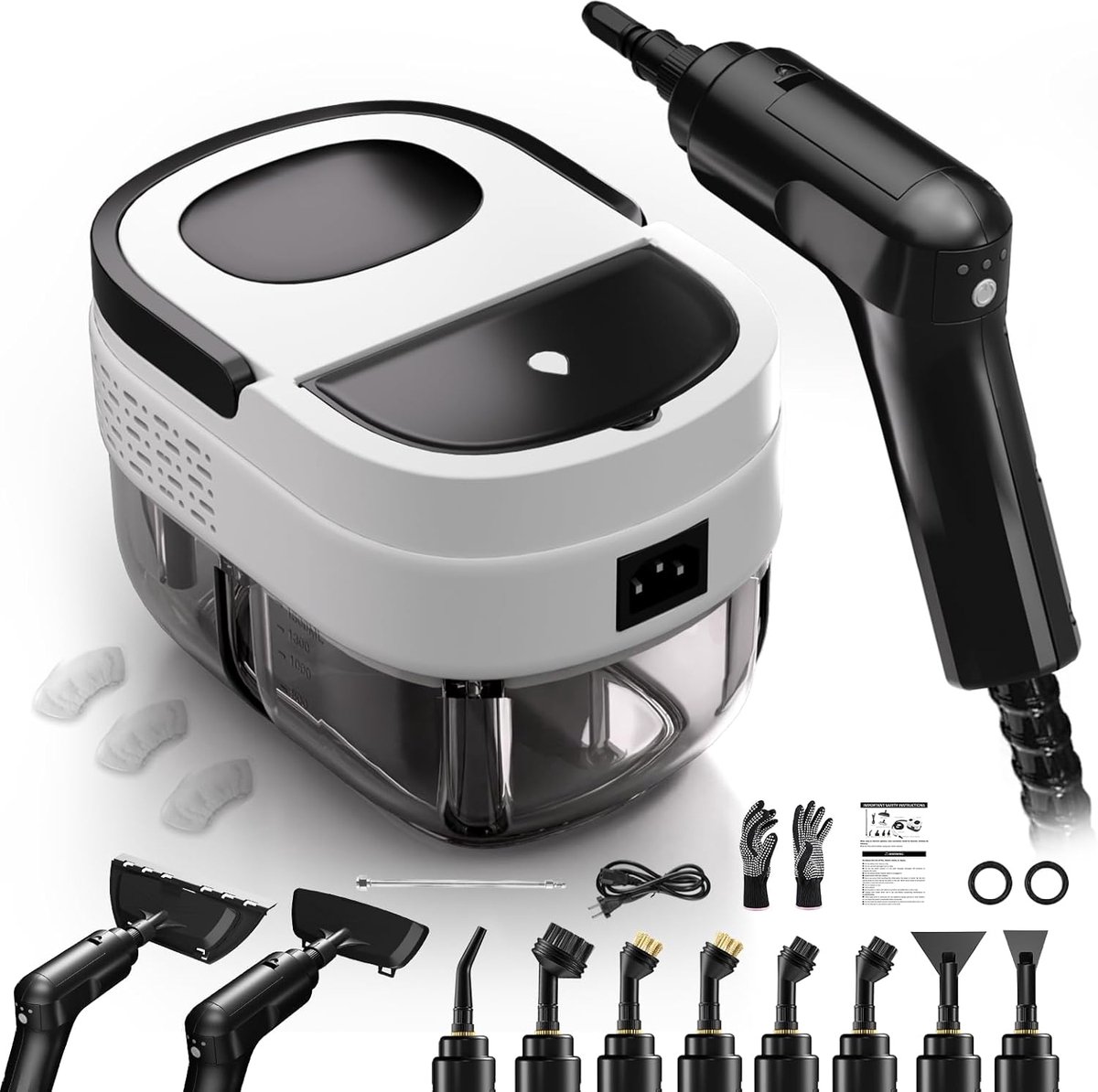 Stoomreiniger, Stoomapparaat voor Reiniging, Handmatige Stoomreiniger voor Huis, 3-niveau Instelbaar Handvat, Autodetail Stoomapparaat Draagbare, Stoomreinigmachine voor ramen, Keuken, Vloeren