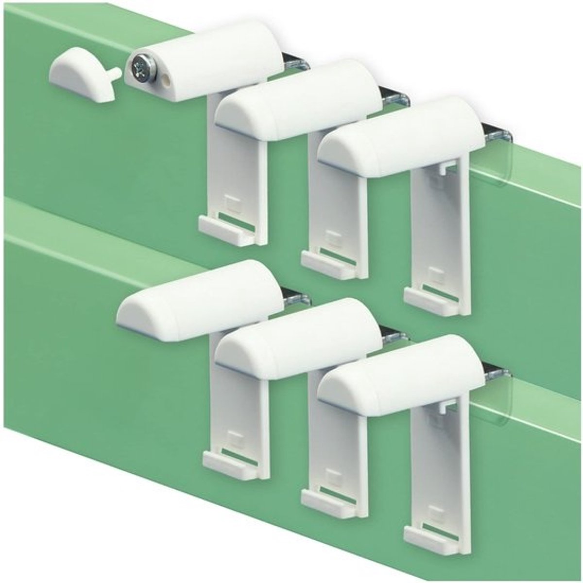 Klemhouder voor rolgordijnen zonder boren - 6 stuks met metalen beugel en optimale bevestiging