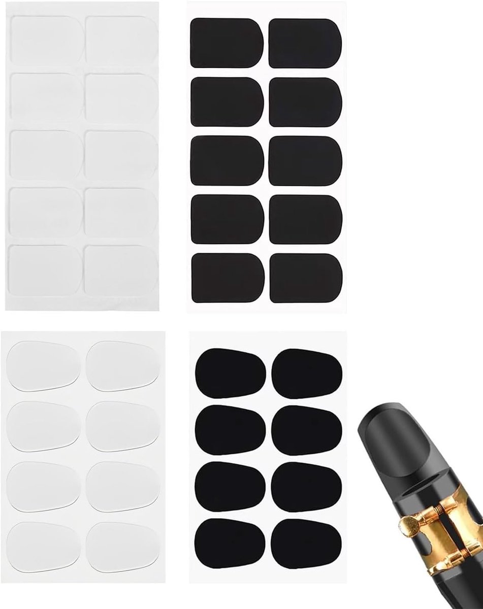 36 stuks mondstukpatches voor saxofoon, klarinet mondstukken, 0,8 mm, voor saxofoonmondstukken, voor oude en tenorsaxofoon en klarinet