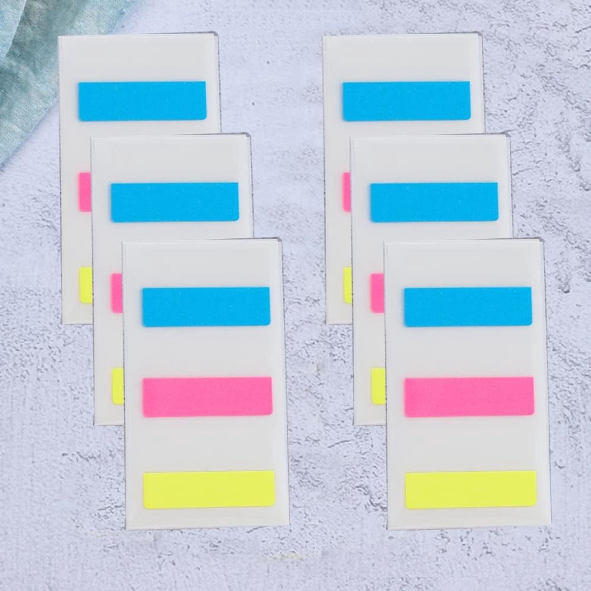 Zelfklevende notitieblokset, heldere zelfklevende notities, lange paginamarkeringen, sticky index tabs, gekleurde zelfklevende notities voor bladwijzers, plakt veilig, verwijdert schoon