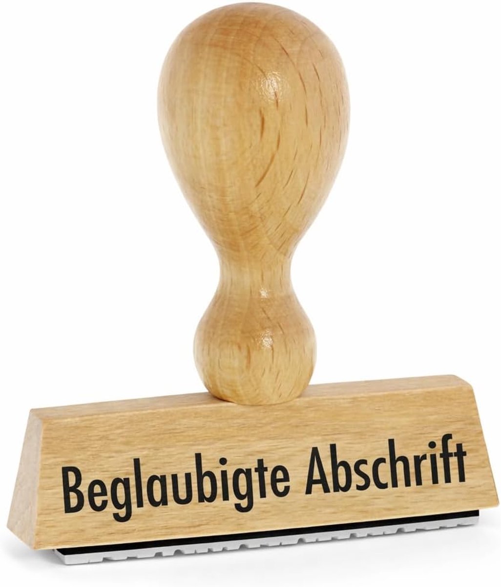 Gecertificeerd afschrift, van Kaufhaus2010 beukenhouten stempel – magazijntekststempel voor het markeren van facturen en andere documenten – nauwkeurige tekststempel ideaal voor boek