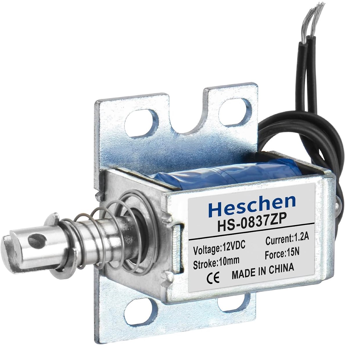 Dailygoods - Elektromagneet - Push Pull Type - Open Frame Deurslot - 10mm Slag - DC12V - Lineaire Beweging - Geschikt voor Verkoopmachines