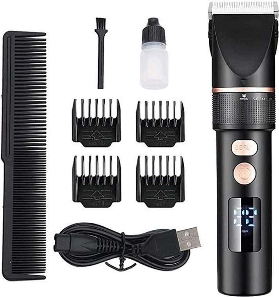 Haartrimmer Set - Tondeuse Baardtrimmer - Thuis Kapsel Maken - Stille Werking - 150 Min Gebruik - Zwart