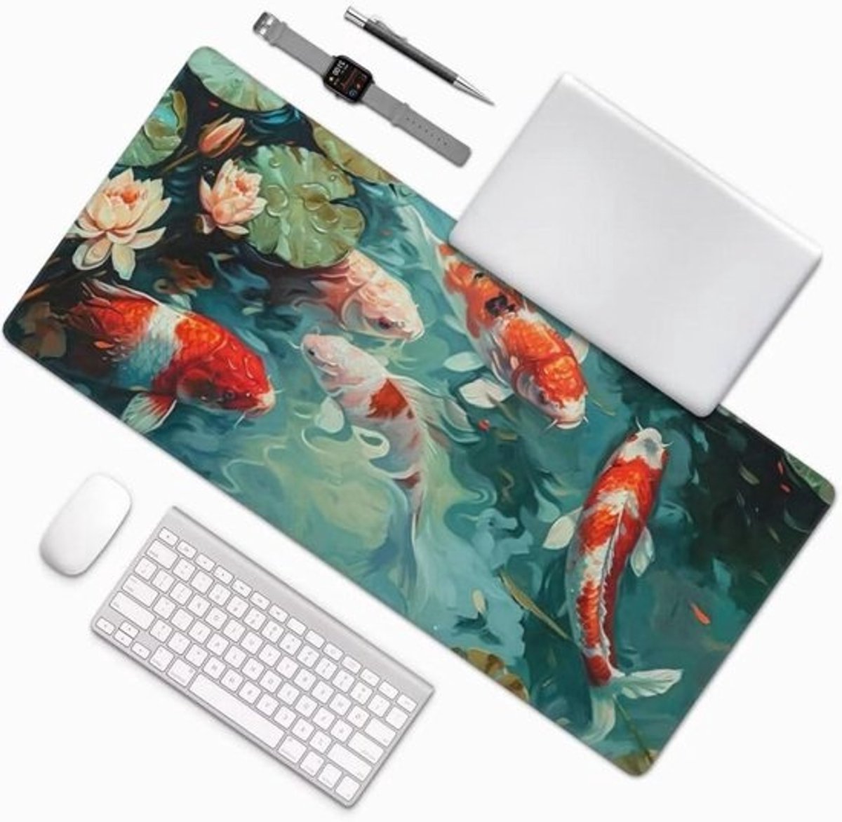 Grote Muismat - Bureaumat Deskpad - Gaming en Werk - Waterdicht Lotus Design - 60 x 30 cm - Meerkleurig