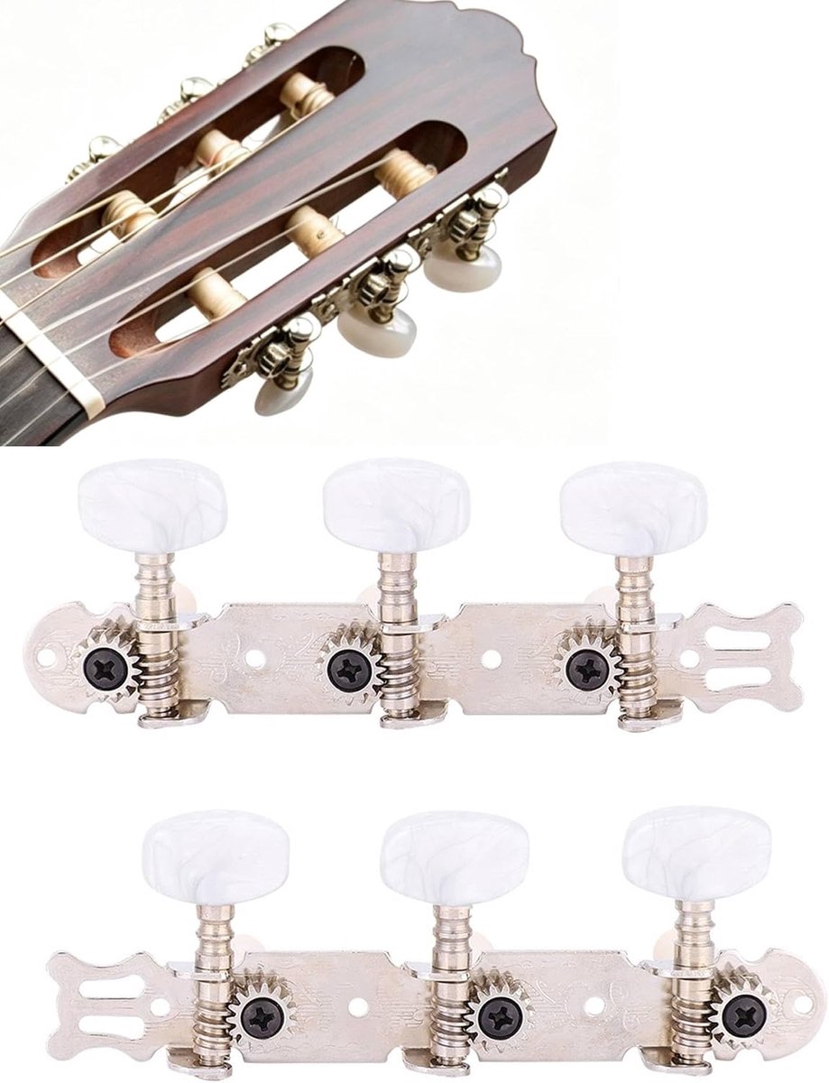 Klassieke gitaar tuning pinnen machinekoppen 3+3 verzilverde legering duurzame string tuners voor klassieke gitaren vervangende onderdelen