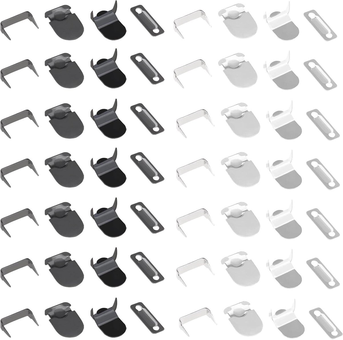 NTH products- Haaksluitingen 20 Stuks - Naadloze Stang - Koper - Licht Zwart/Zilver - Duurzaam - Eenvoudige Bevestiging - Kledingbevestiging
