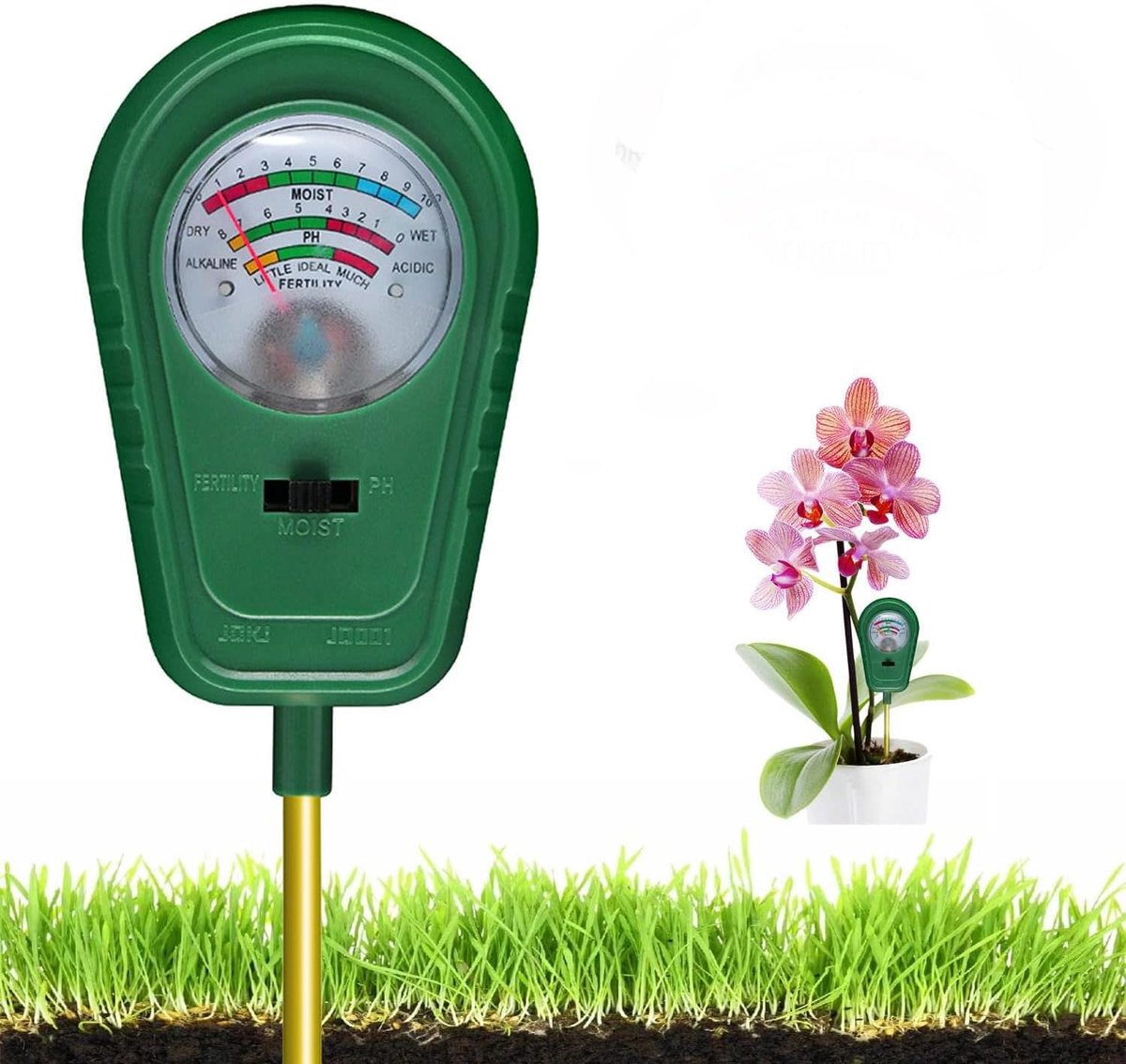 Bodemvochtigheidsmeter, 3-in-1 bodemtester voor vochtigheid/licht/pH-meter, bodemwatermonitor, bodemmeetinstrument tuin, geschikt voor binnen- en buitenplanten