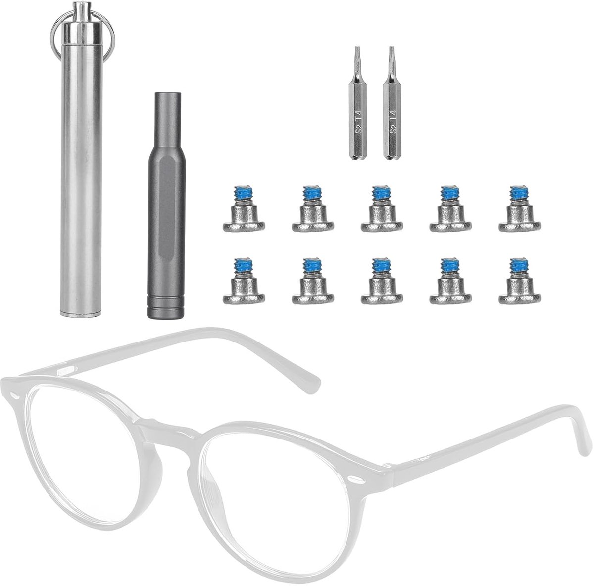 & Schroevenset voor Ray-Ban Meta Smart Glasses, Magnetisch Brilpoot Reparatiegereedschap Set met Schroeven Schroevendraaierhandgreep Bits & Opbergdoos voor Oakley Meta HSTN