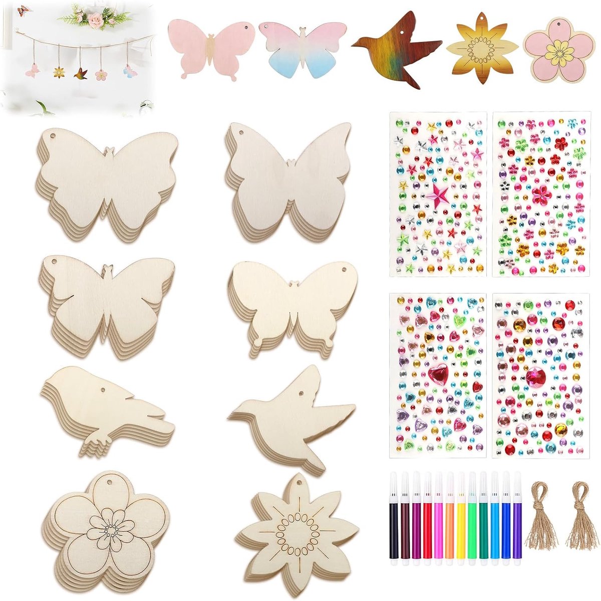 Activiteit, 96 stuks 3D-pen, aquarel, knutselen, creatieve set voor handwerk, schilderen, tekenen, ideaal voor werkplaats, huis of creatieve activiteiten