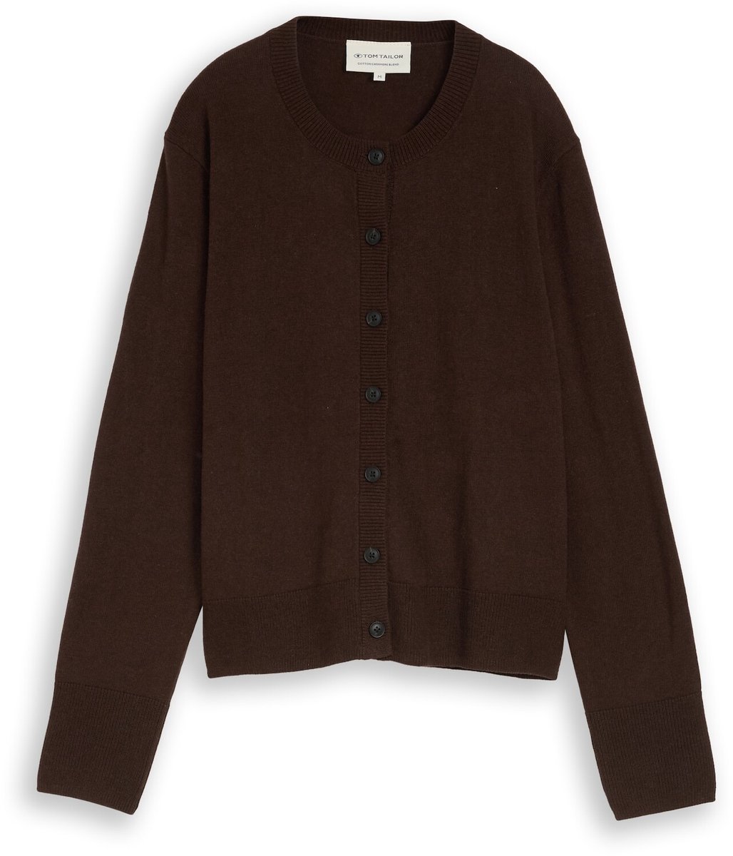Tom Tailor - Vest met kasjmier - Maat XXXL - java dark brown melange