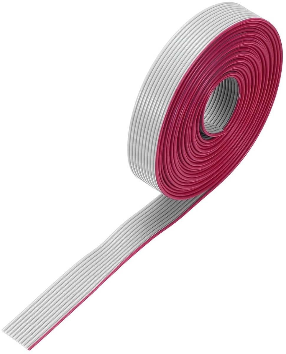 Lintkabel, lengte 2,5 m, afstand 1,0 mm, 10 pins, grijs, voor aansluiting AWM 2651