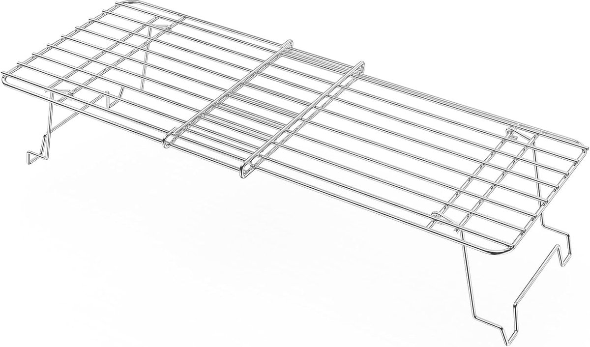 39-56 cm universeel roestvrijstalen warmhoudrooster voor gas-/houtpellet-/grill-/rookovengrill, verstelbaar vervangend warmhoudrooster, bovenste rooster met inklapbare poot, verstelbare lengte