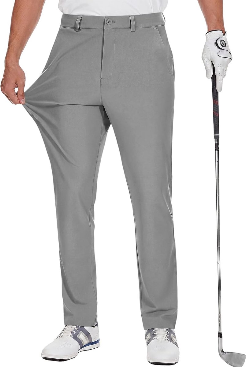 Golfbroek, stretch, ademende broek met zakken, slim fit, sneldrogende vrijetijdsbroek, lichte stoffen broek