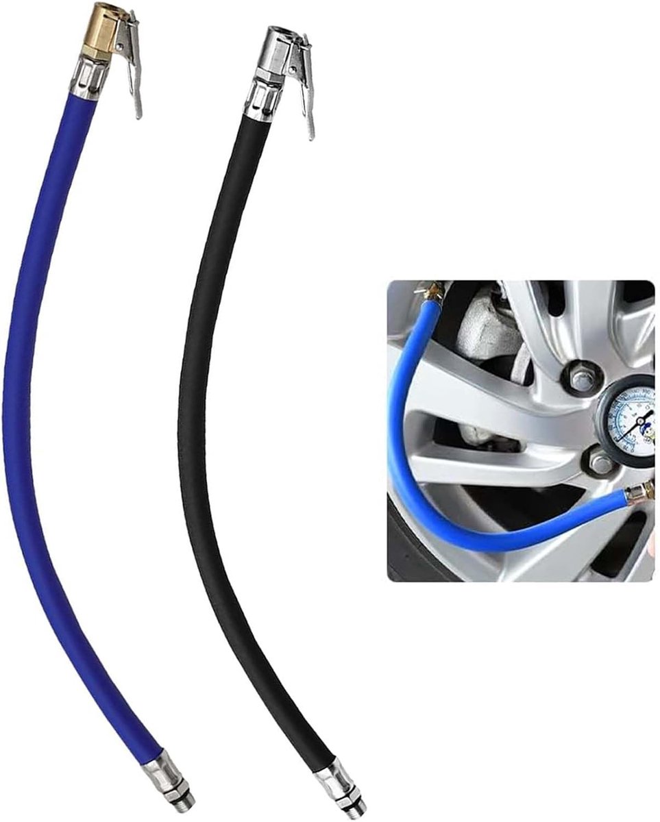 Twee Stuks 37 cm Ventielverlengslang voor Auto, Motor en Fiets - Luchtpomp Verbinding en Ventielkit voor Eenvoudig Opblazen van Banden