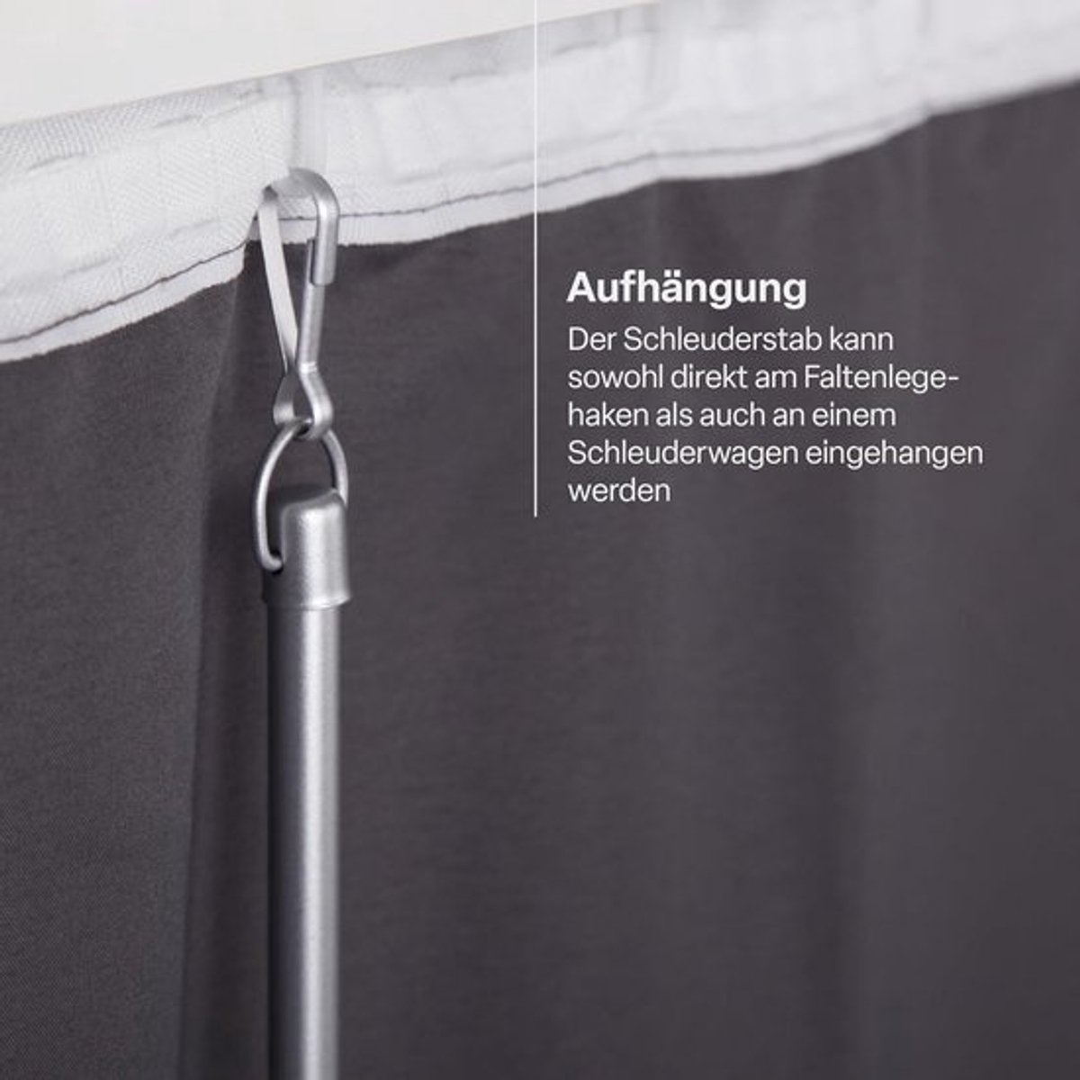 Aluminium Grijpstok voor Paneelgordijnen en Schuifgordijnen