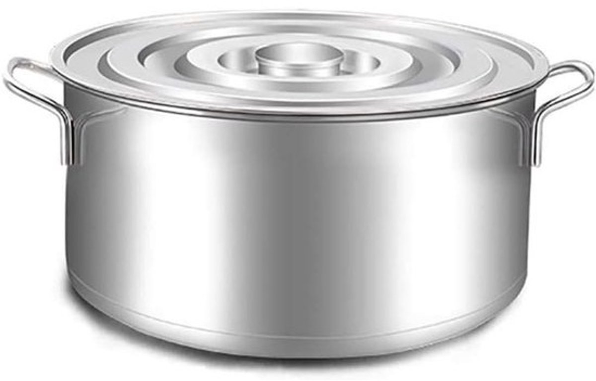 Roestvrijstalen Soeppan - Kookpot Brouwpot - Grote Keukenmaaltijden - Grote Capaciteit 40L - 50x28cm - Zilver
