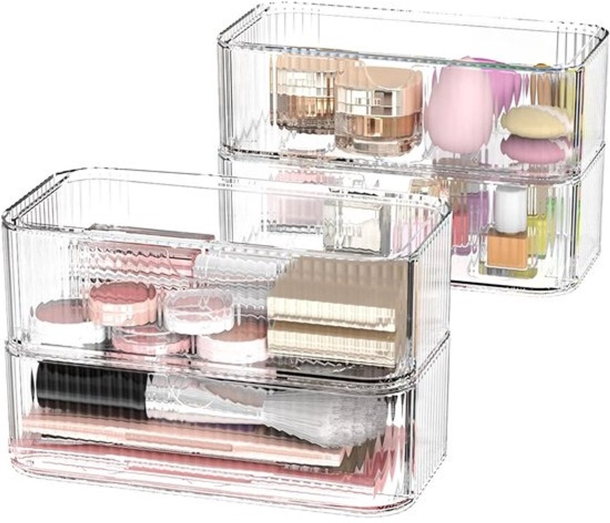 Opbergdozen Acryl - Laden Organizer - Cosmetica Sorteren - Stapelbaar Ontwerp - 17x10x5 cm - Transparant