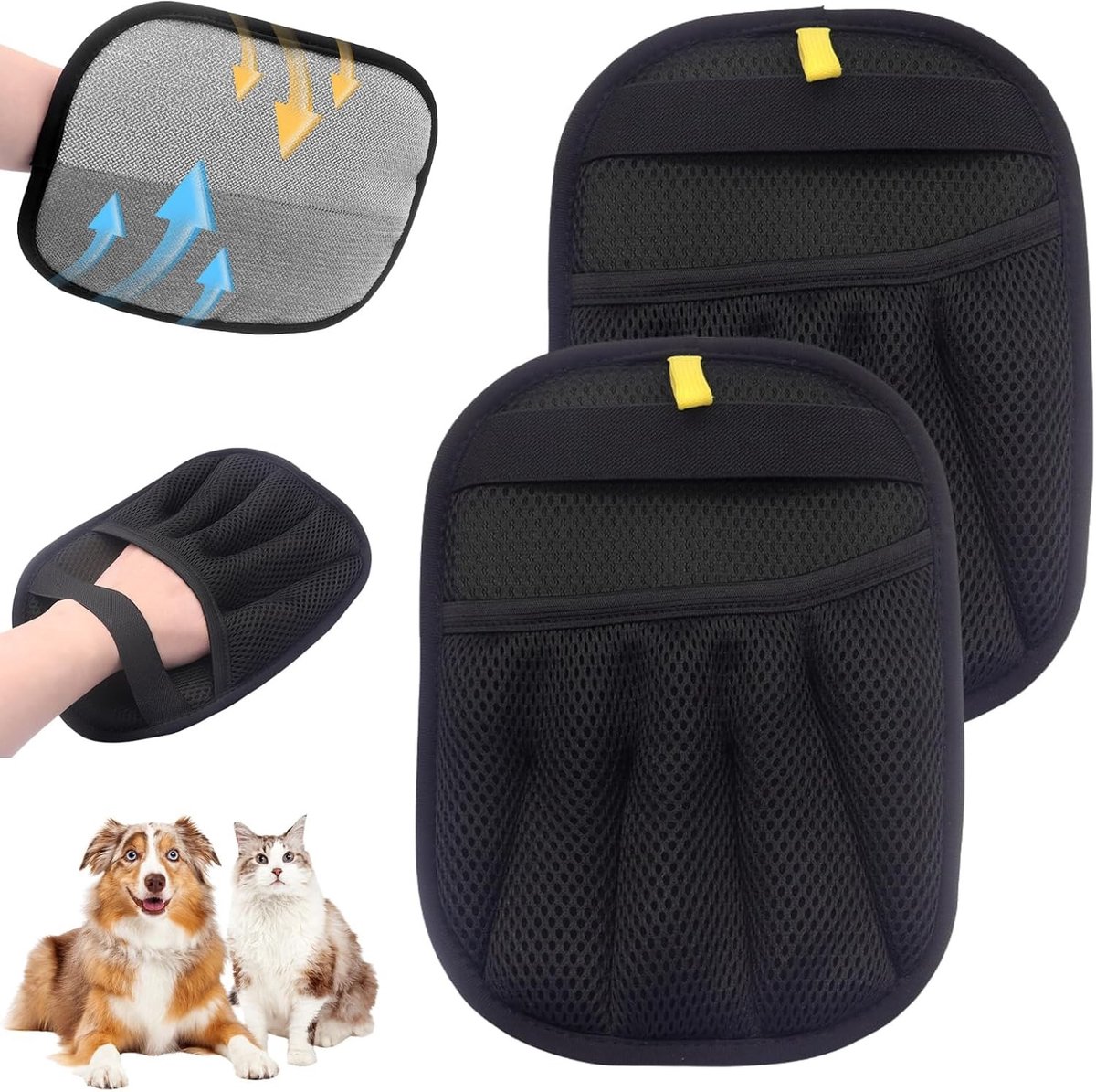 Haarverwijderende Handschoenen voor Huisdieren, Herbruikbare Lint Handschoenen, Effectieve Borstel voor Katten en Honden, Dierverzorging Accessoires
