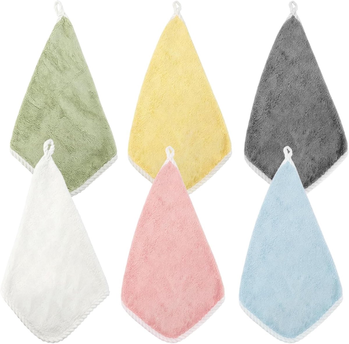 Set van 4 Vlinder Handdoeken van Microvezel Coral Velvet met Ophanglus, Superzachte Schattige Handdoeken voor Keuken, Badkamer en Kinderen, Ideaal voor Volwassenen en Kinderen