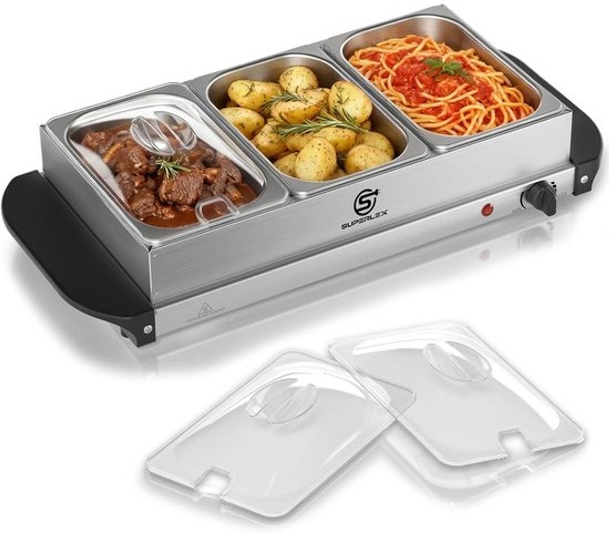 Warmhoudplaat Buffet - Voedselwarmer Serveer - Feesten Buffet - Gelijkmatige Warmte - 427 x 225 cm - Metaal