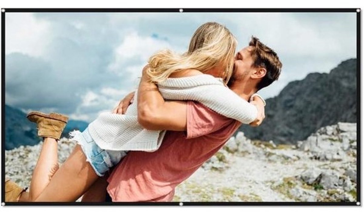 Projectiescherm - Filmscherm Beeld - Thuisbioscoop Films - Kreukvrij Opvouwbaar - 100 Inch - Wit