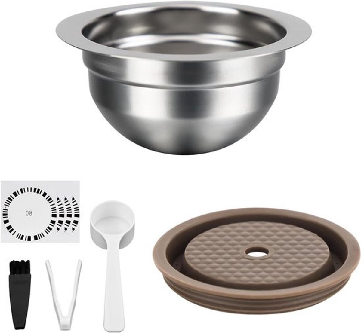 Herbruikbare Koffiepads - Navulbare Cups - Koffie Zetten - Roestvrij Staal - 80ML - Zilver