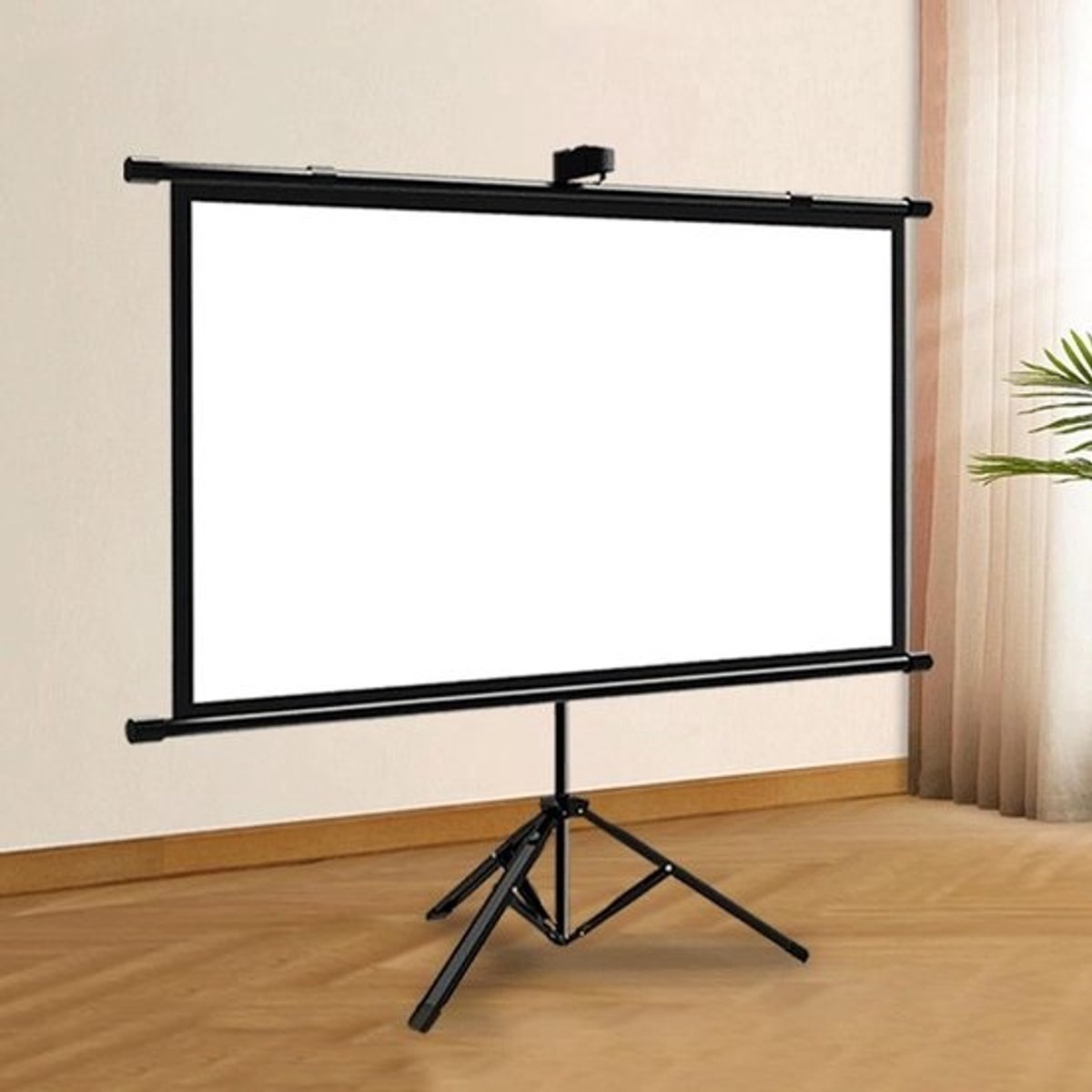Projectiescherm met standaard - Mobiel scherm - Thuisbioscoop creëren - Kreukvrij glasvezel - 60 tot 72 inch - Wit