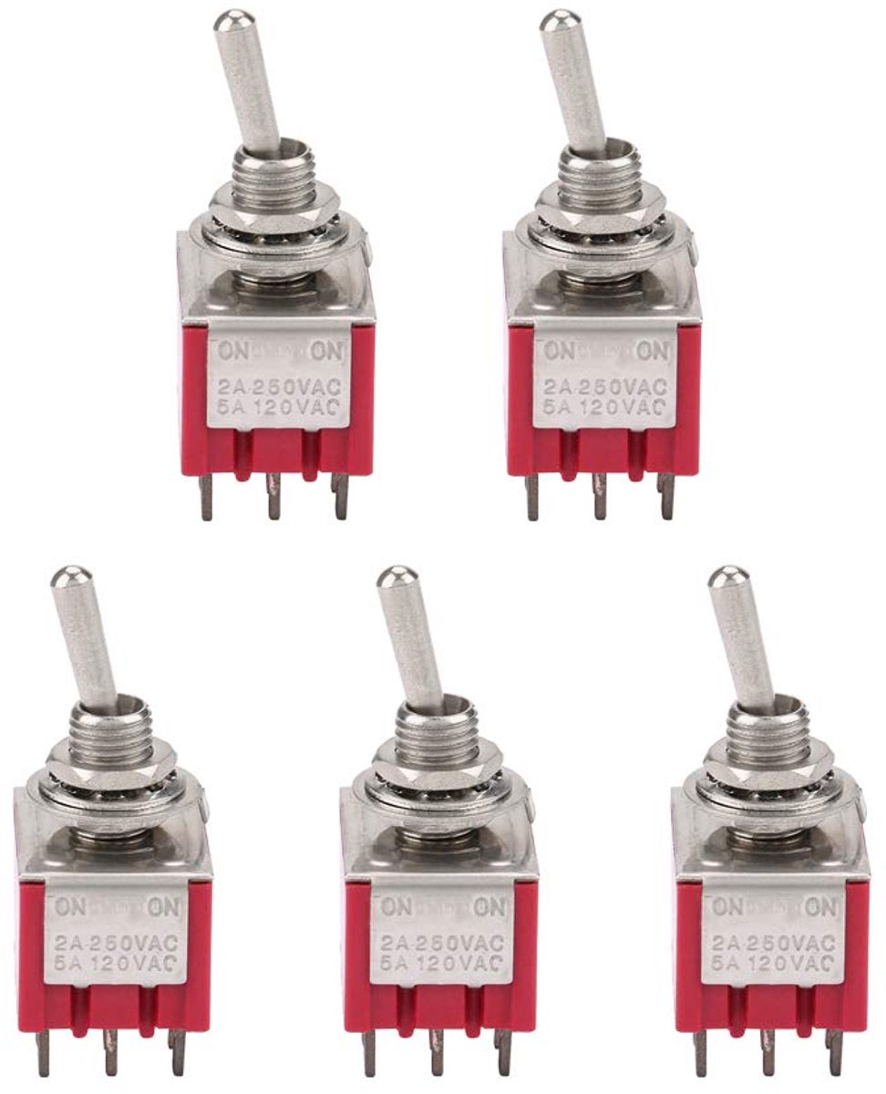 Schakelaar 3PDT 9 Pin 6mm 2A/250VAC 5A/120VAC voor Automobiel, Industriële Controle