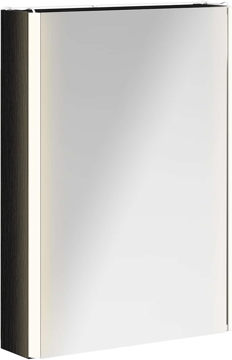 Badkamer spiegelkast zwart eiken look, spiegelkast badkamer wandspiegelkast voor familie badkamer kleedkamer 889224