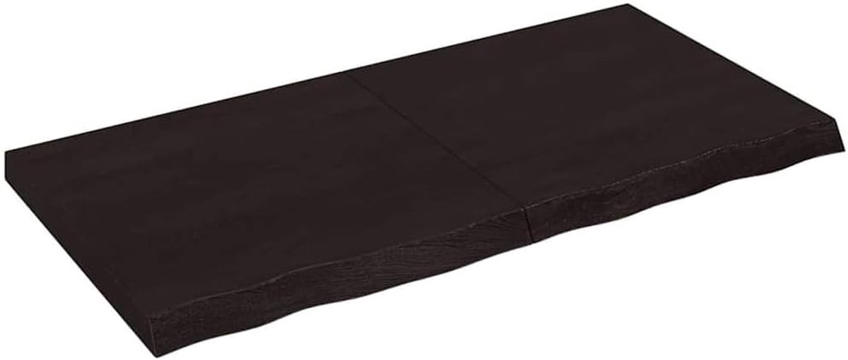 Houten tafelblad, vervangend tafelblad, eettafelblad, vervangingsplaat voor tafel, geschikt voor café, eetkamer, restaurant, hotel, donkerbruin, 120 x 60 x (2-6) cm, massief hout