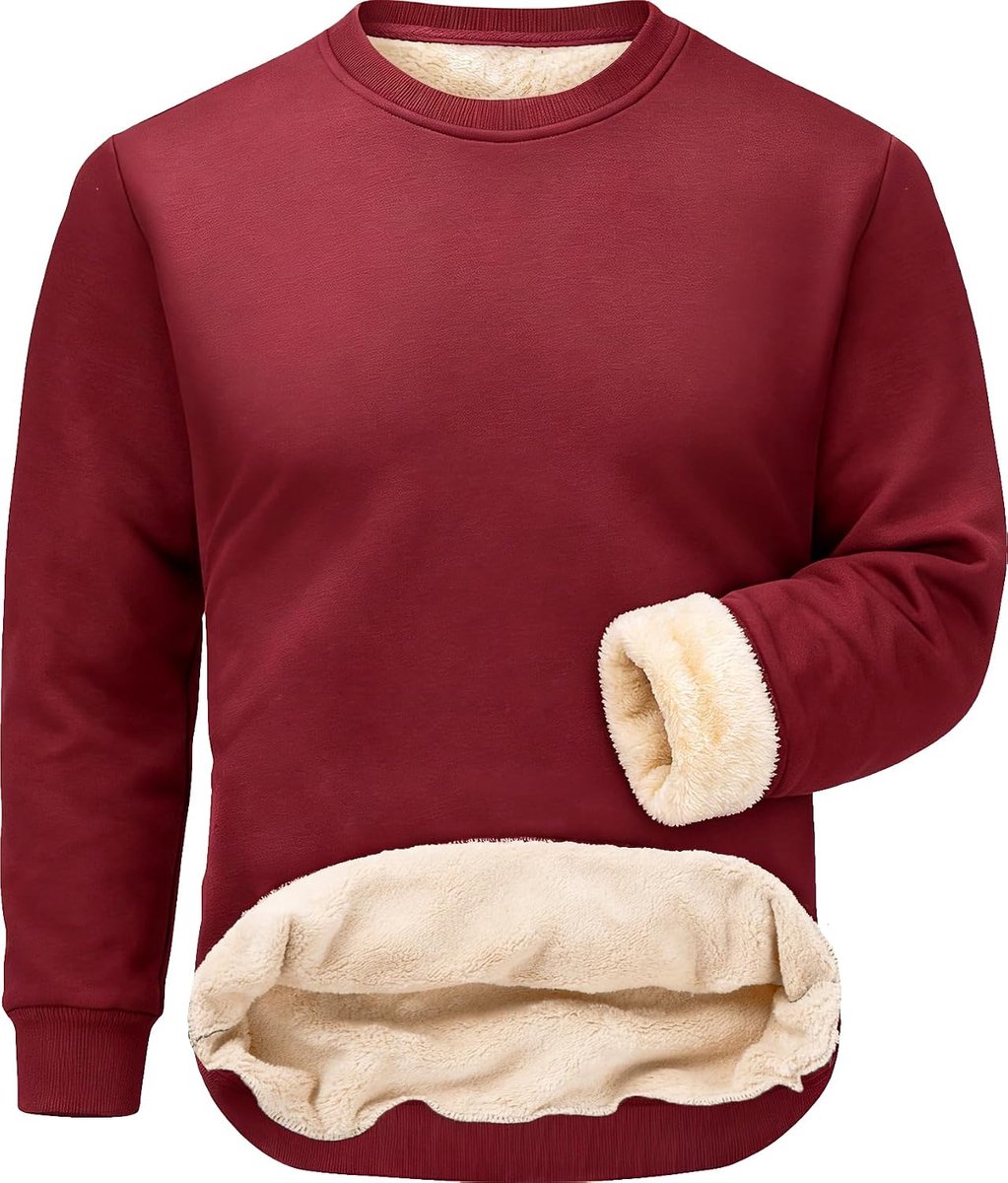Heren Warme Gevoerde Fleece Winter Pullover