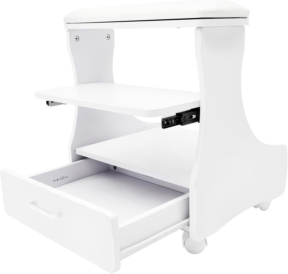 Voetbadkruk met massagekussen en manicure-functie, elektrische manicure-pedicure kruk, multifunctionele beauty-kruk met 4 remwielen voor pedicure, voetverzorging en spa-behandelingen