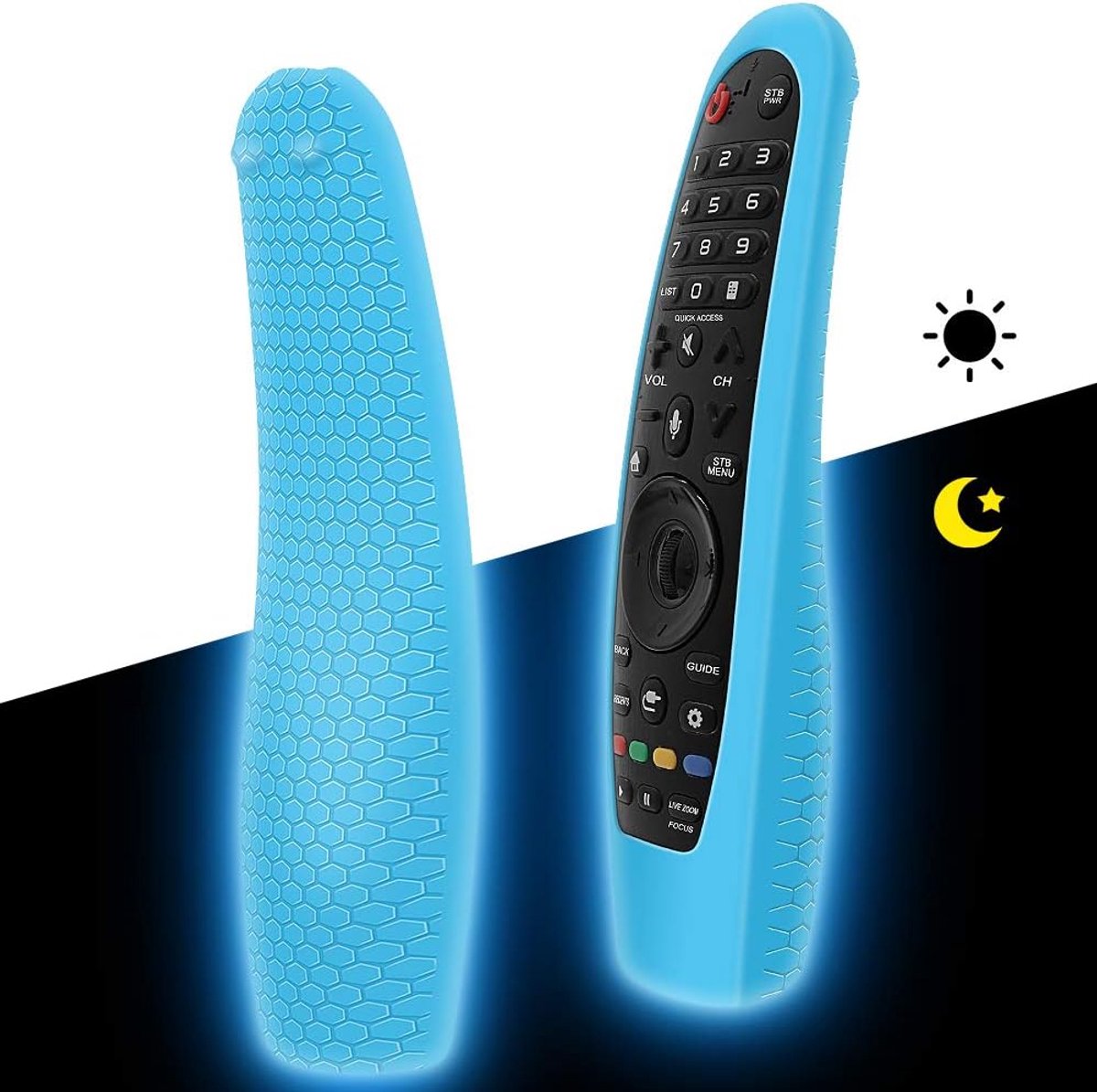Beschermhoes voor LG AN-MR600 / LG AN-MR650 / LG AN-MR18BA / AN-MR19BA / AN-MR20GA afstandsbediening, siliconen antislip LG Magic Remote Case Cover Skin Holder Sleeve Protector Sleeve Houder (gloed