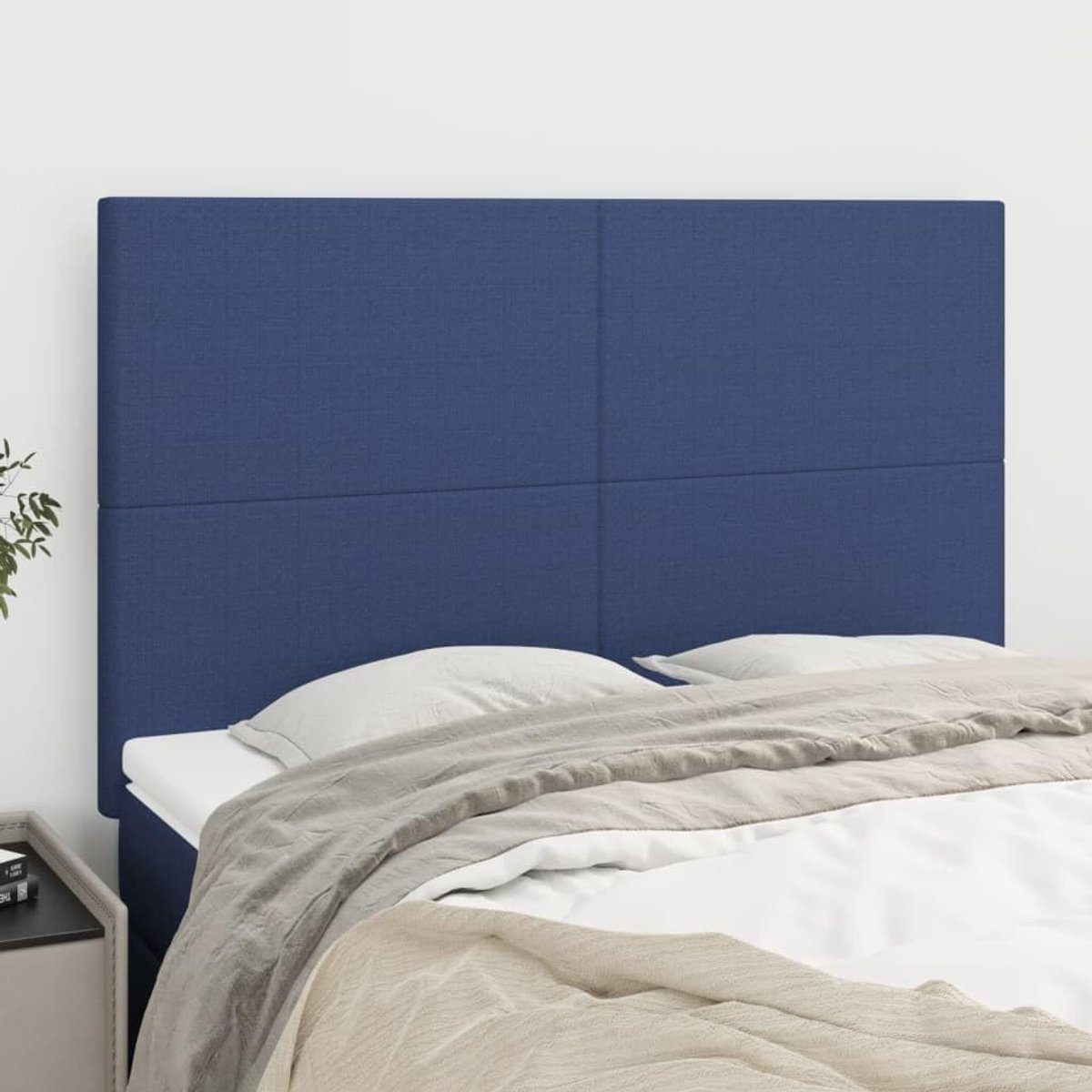 Hoofdsteunen 4 stuks blauw 72 x 5 x 78/88 cm stof hoofdeinde voor slaapkamer slaapkamer meubels hotels