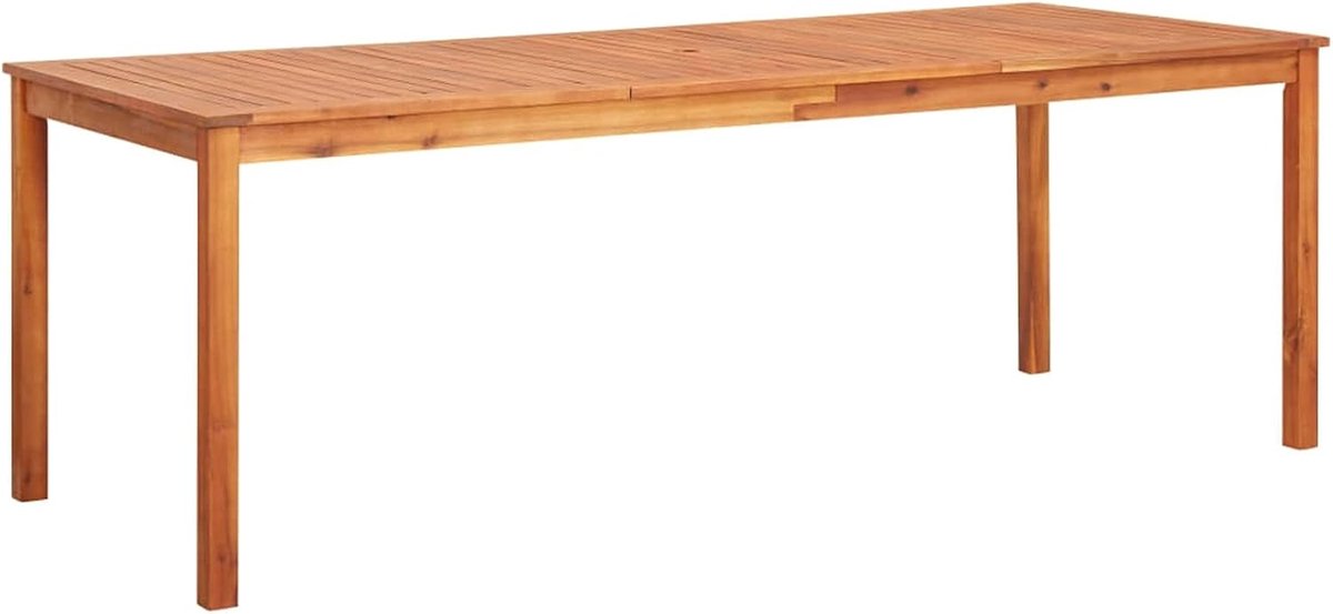 Tafel, eetkamer, tuin, voor buiten, massief acaciahout, 215 x 90 x 74 cm, houten keukentafel, eettafel van hout, tuintafel van hout, buitentafel van hout