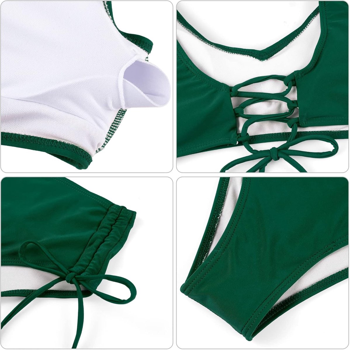 heekpek Bikini voor vrouwen, hoog getailleerde zwemkleding, kruislingse bikini, push-up, zijknoop, bikinisets met ruches, 2-delig badpak, badpakken