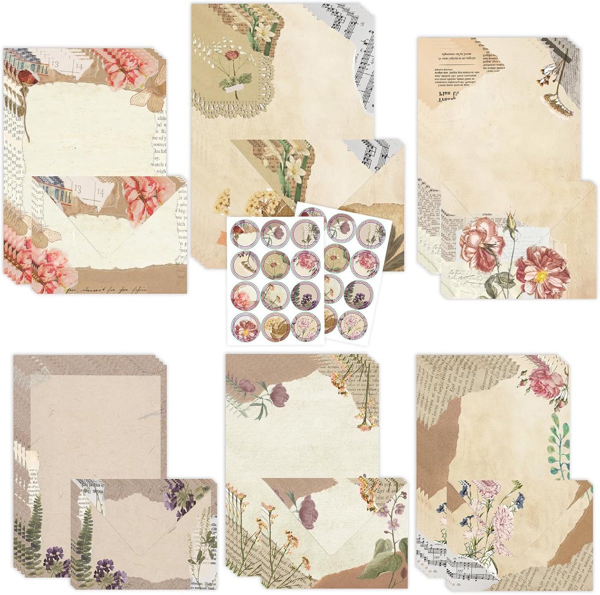 Set Met Enveloppen, 72 Stuks Vintage Briefpapier Vlinder Ontwerp, Schrijfpapier Set Voor Meisjes Bruiloft Uitnodiging Liefdesbrieven